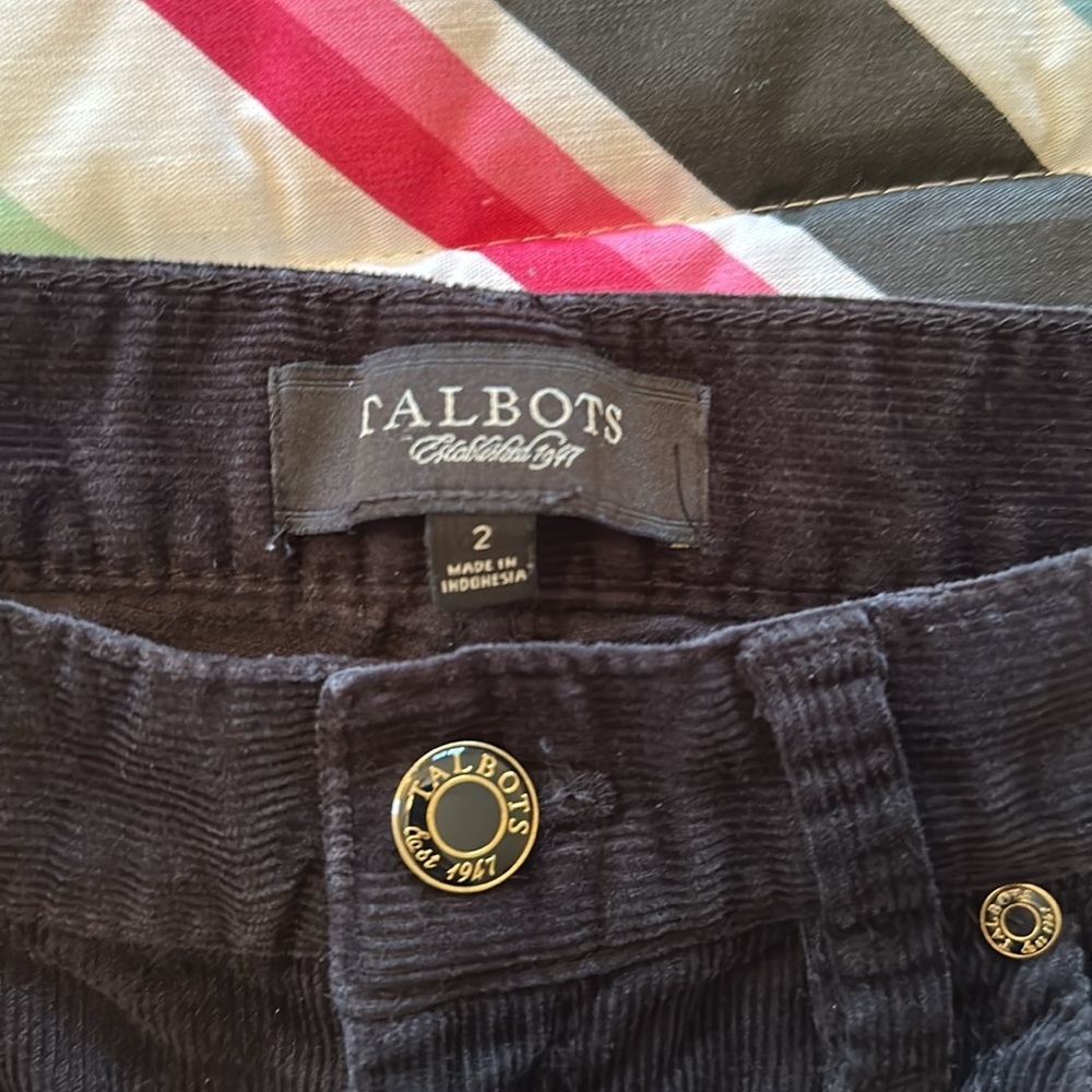 Black boot-cut corduroy 5 pocket jeans/pants